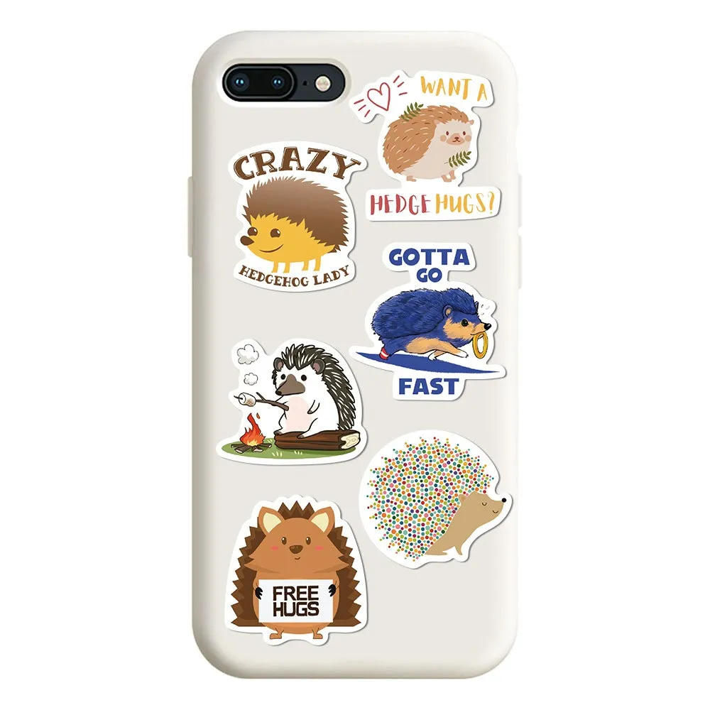 Craspire Autumn Theme Waterproof Self Adhesive Paper Stickers, for Suitcase, Skateboard, Refrigerator, Helmet, Mobile Phone Shell, Colorful, Hedgehog Pattern, 44~75x44~68x0.2mm, about 50pcs/bag
