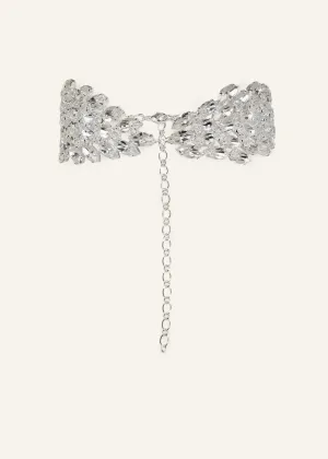 Crystal marquise choker in silver