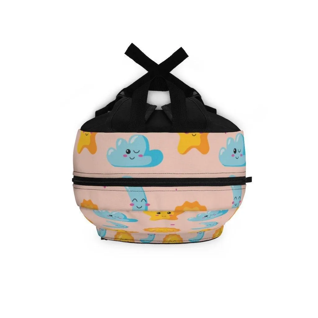 Cute Stars, Sun, Moon and Clouds, College Backpack, Teens Backpack everyday use, Travel Backpack, Weekend bag, Laptop Backpack