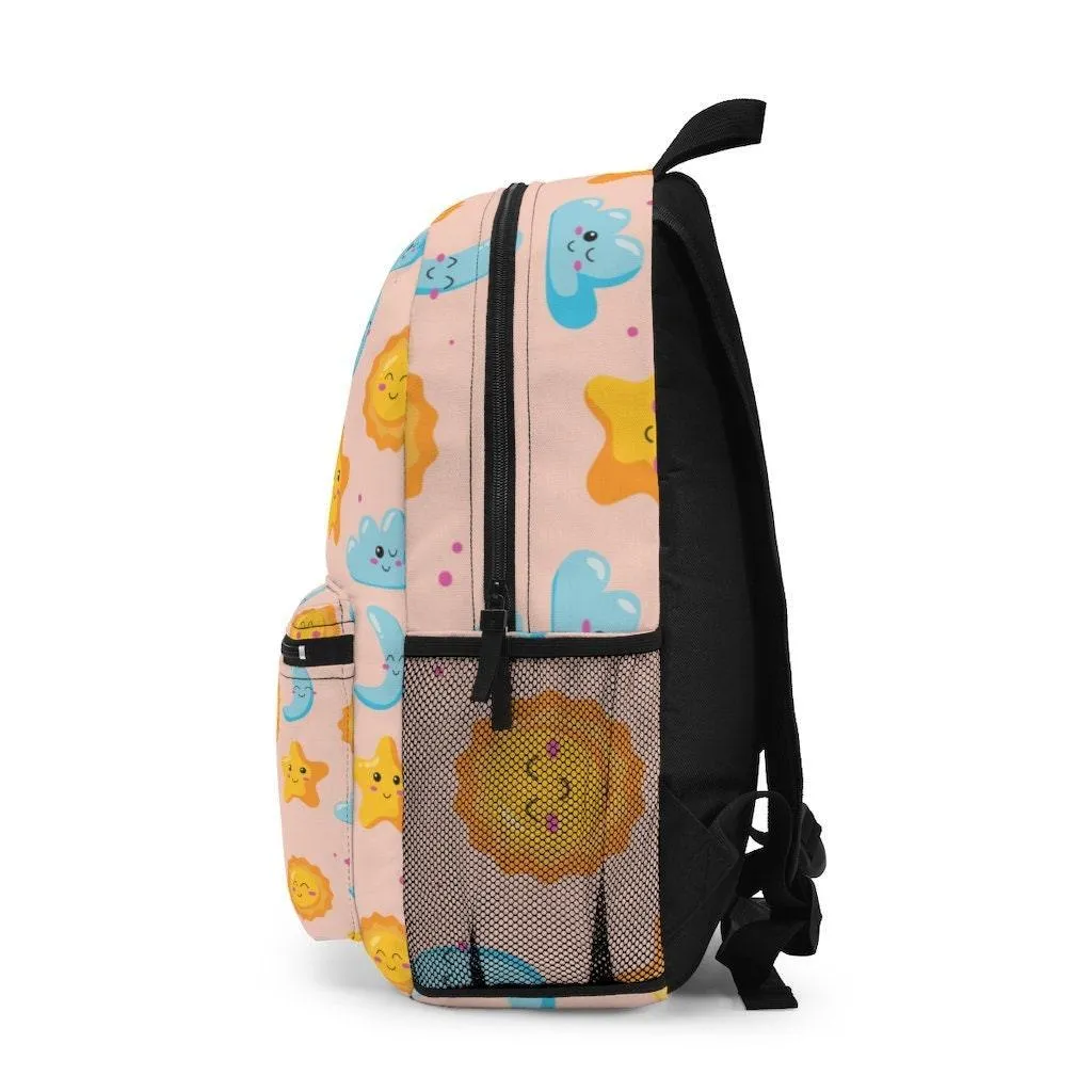 Cute Stars, Sun, Moon and Clouds, College Backpack, Teens Backpack everyday use, Travel Backpack, Weekend bag, Laptop Backpack