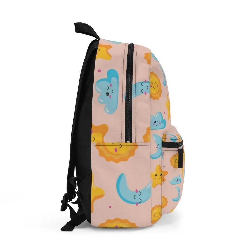 Cute Stars, Sun, Moon and Clouds, College Backpack, Teens Backpack everyday use, Travel Backpack, Weekend bag, Laptop Backpack