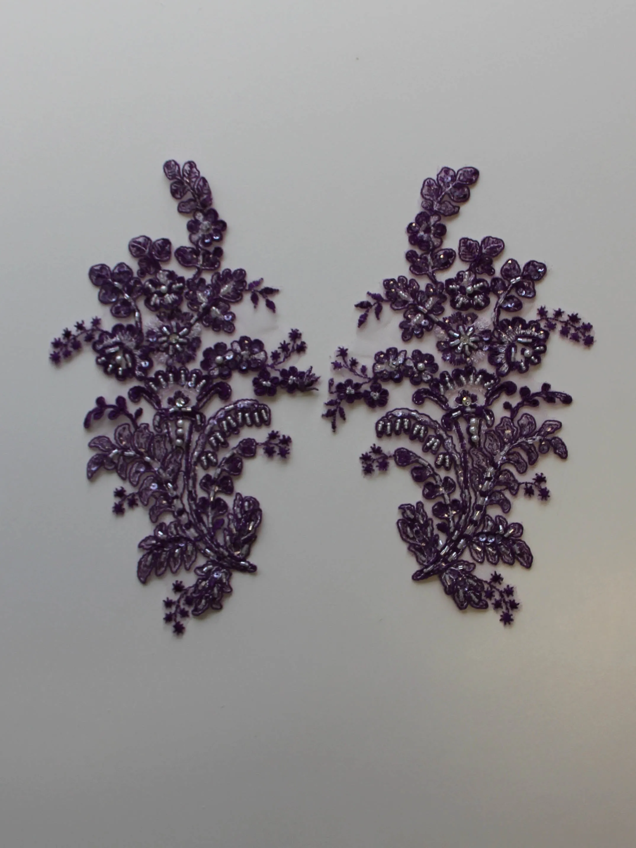 Deep Violet Corded Lace Appliques - Mona