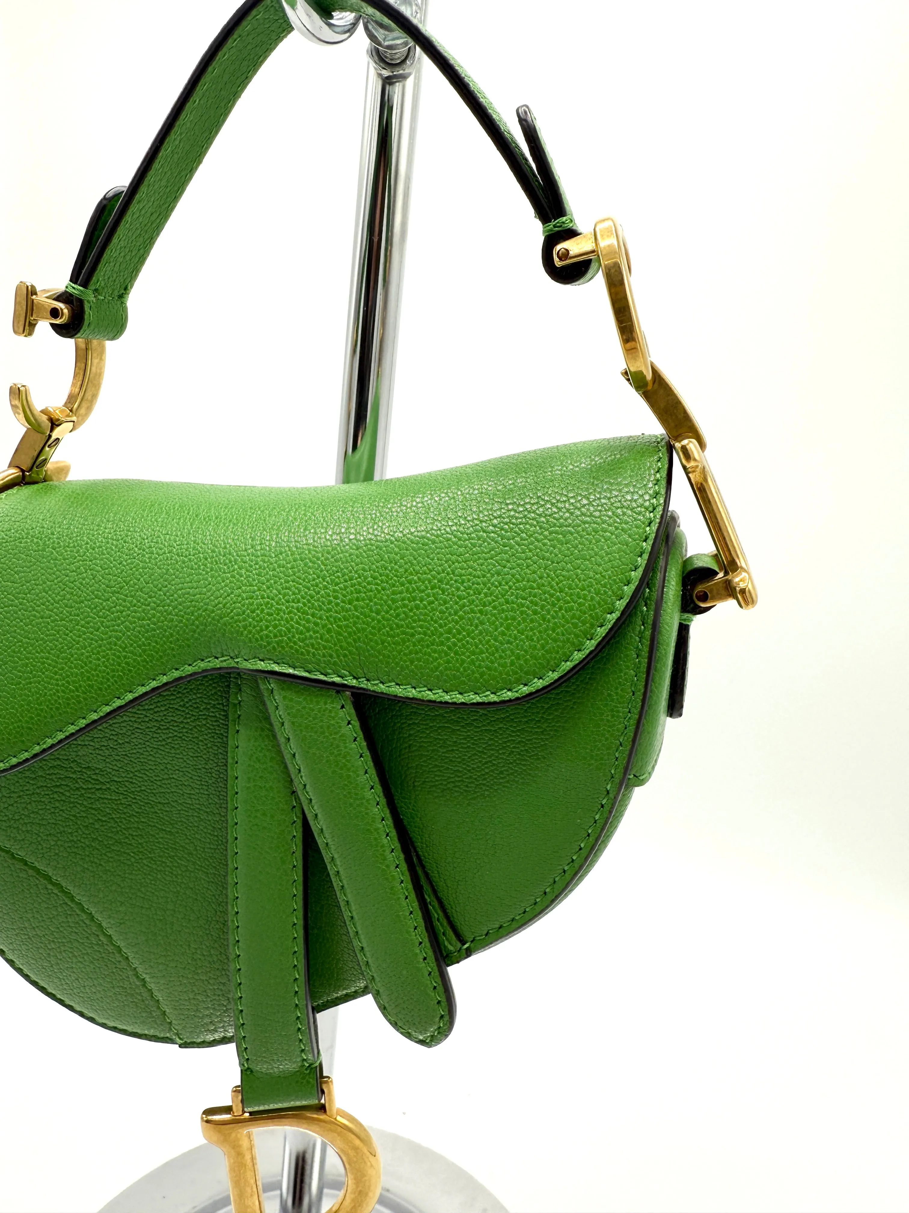 Dior Rare Green GHW Micro Saddle Bag