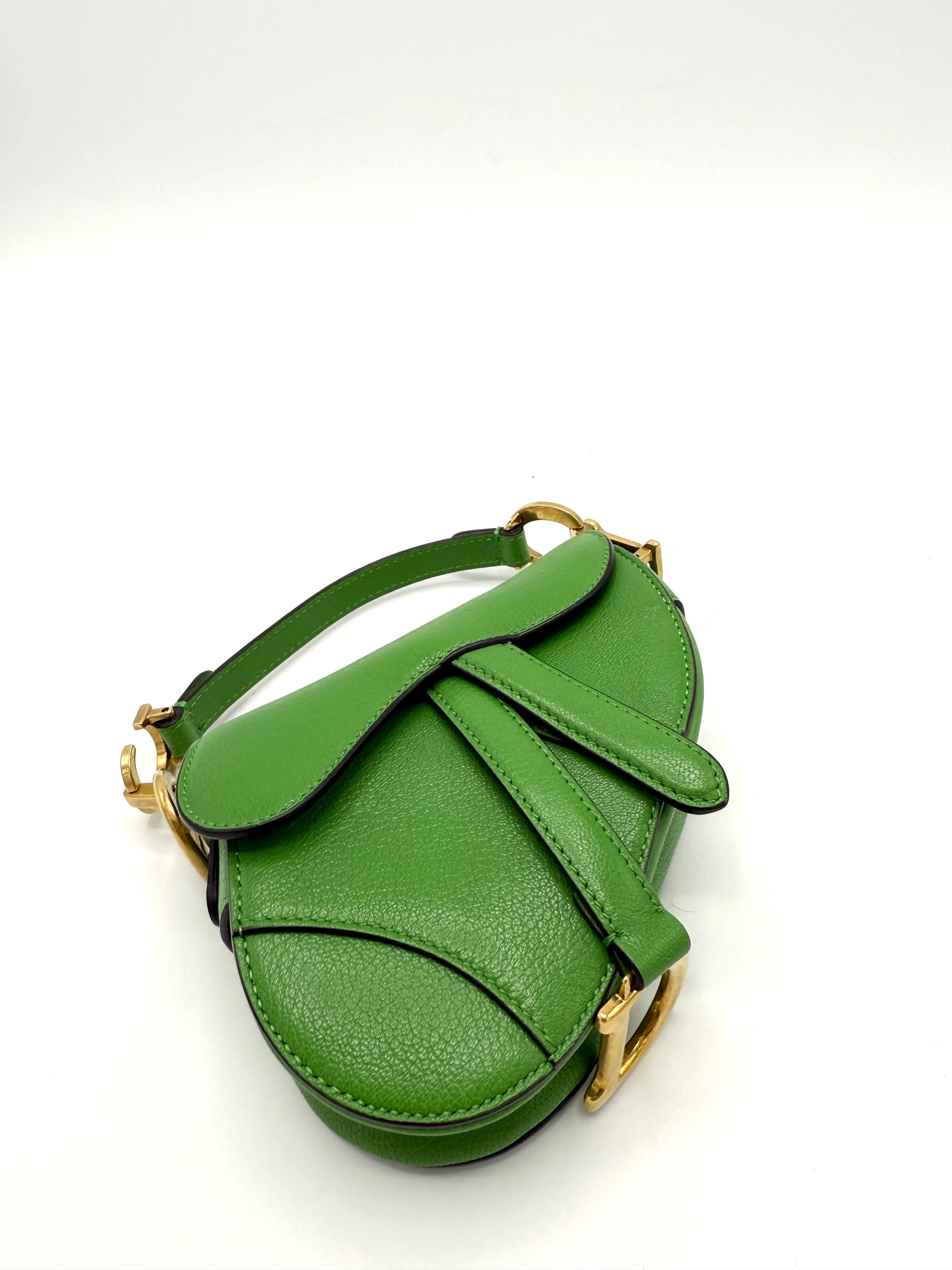 Dior Rare Green GHW Micro Saddle Bag
