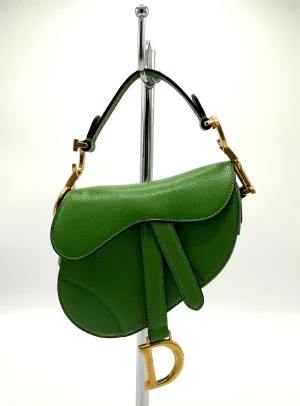 Dior Rare Green GHW Micro Saddle Bag