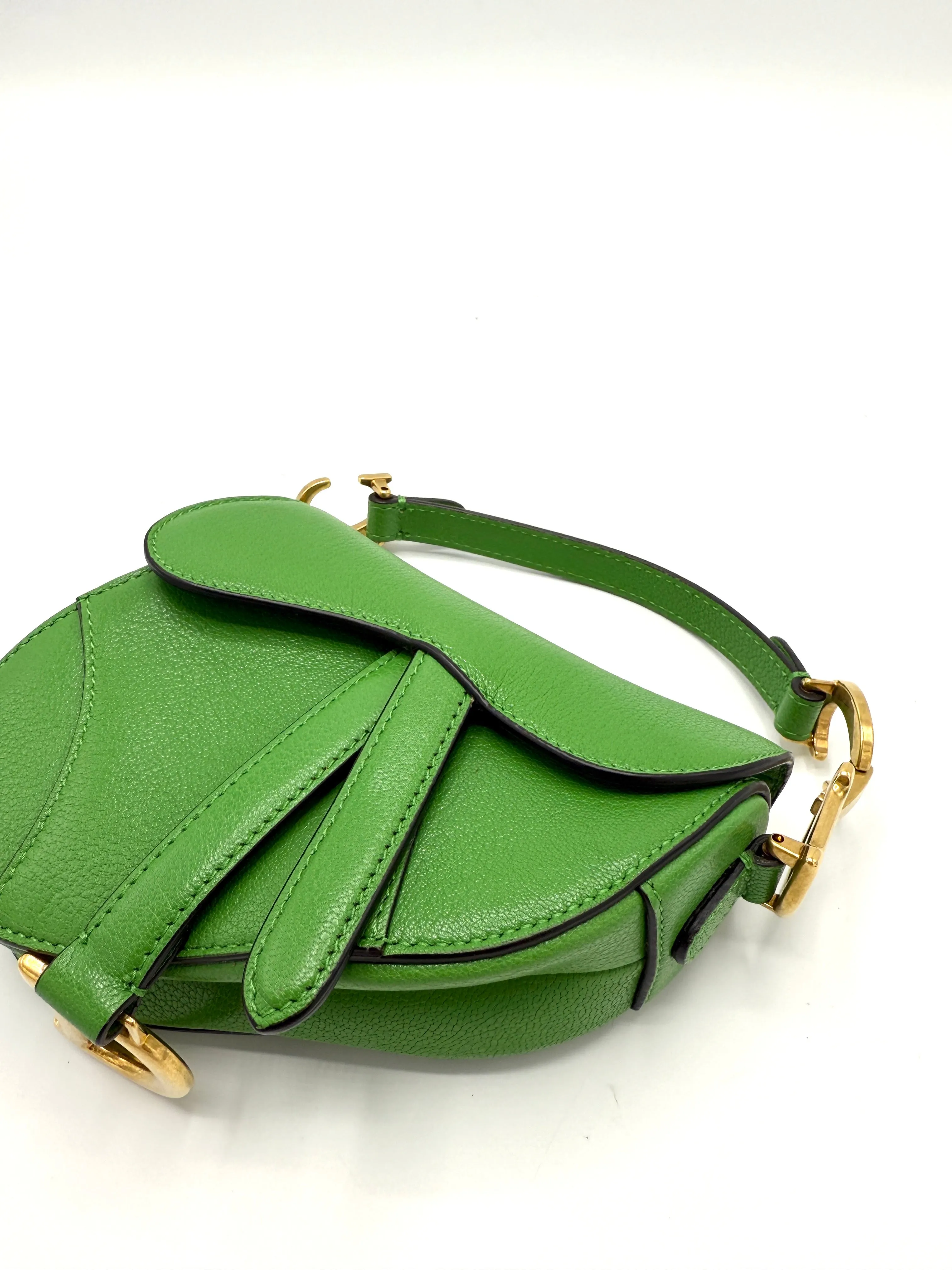 Dior Rare Green GHW Micro Saddle Bag