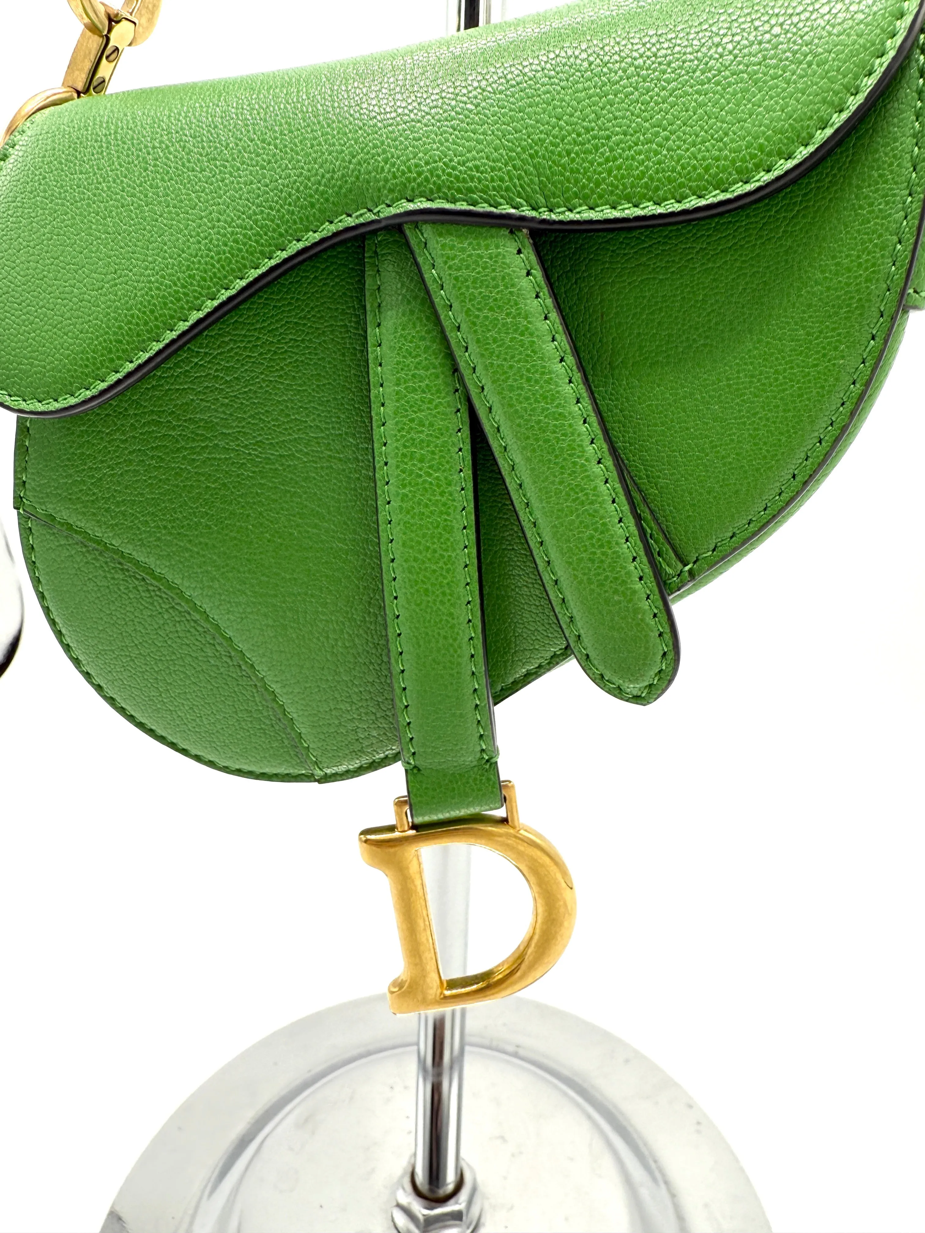 Dior Rare Green GHW Micro Saddle Bag
