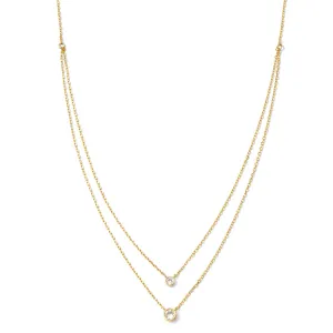 Double Layer Appeal Framed CZ Necklace