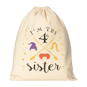 Drawstring Canvas Backpack I'M THE 4th Sanderson SISTER