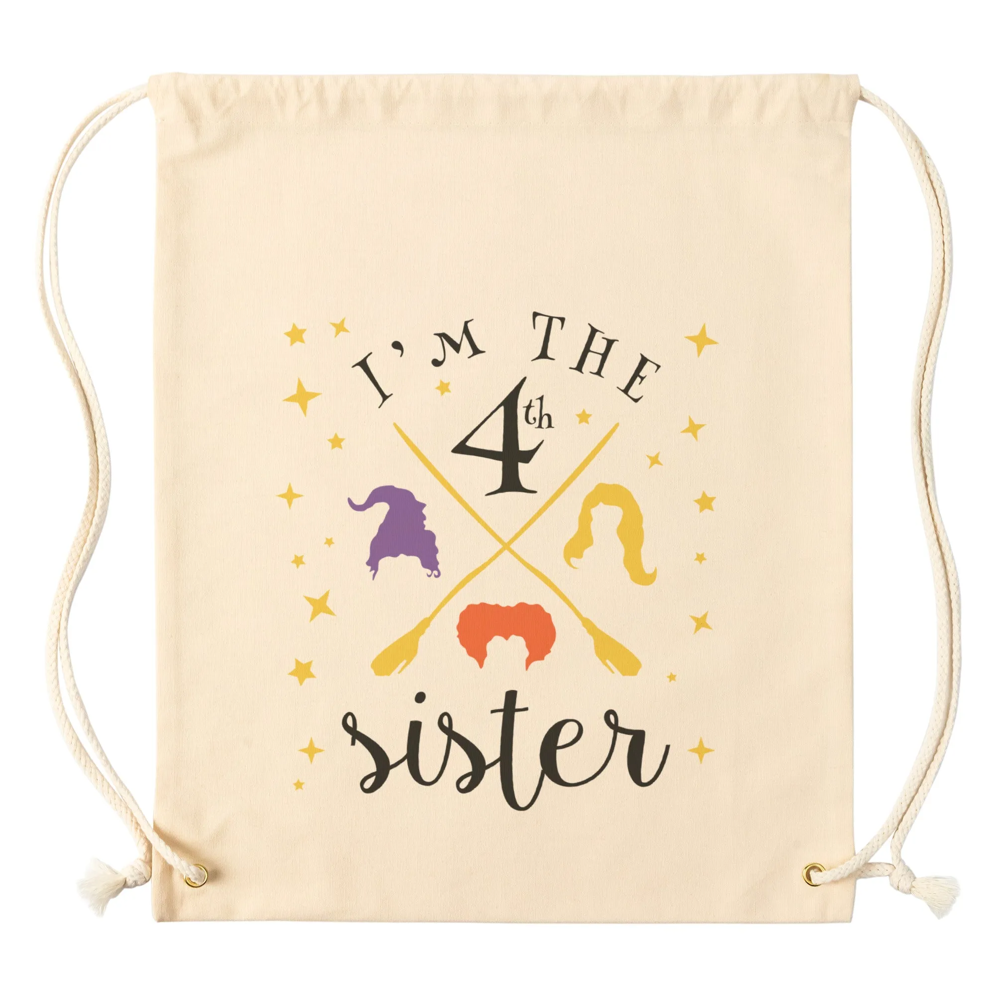 Drawstring Canvas Backpack I'M THE 4th Sanderson SISTER