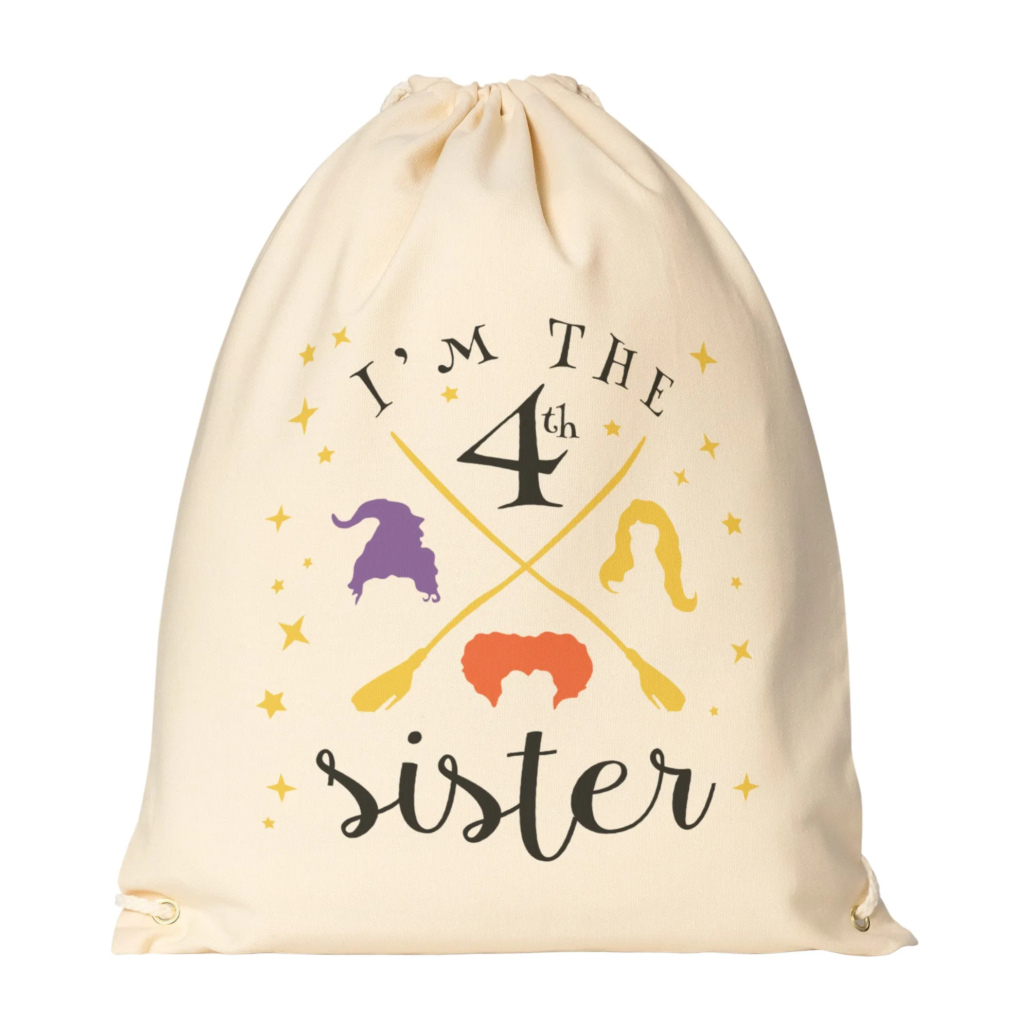 Drawstring Canvas Backpack I'M THE 4th Sanderson SISTER