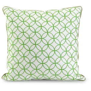 Eaton Green Embroidered Pillow