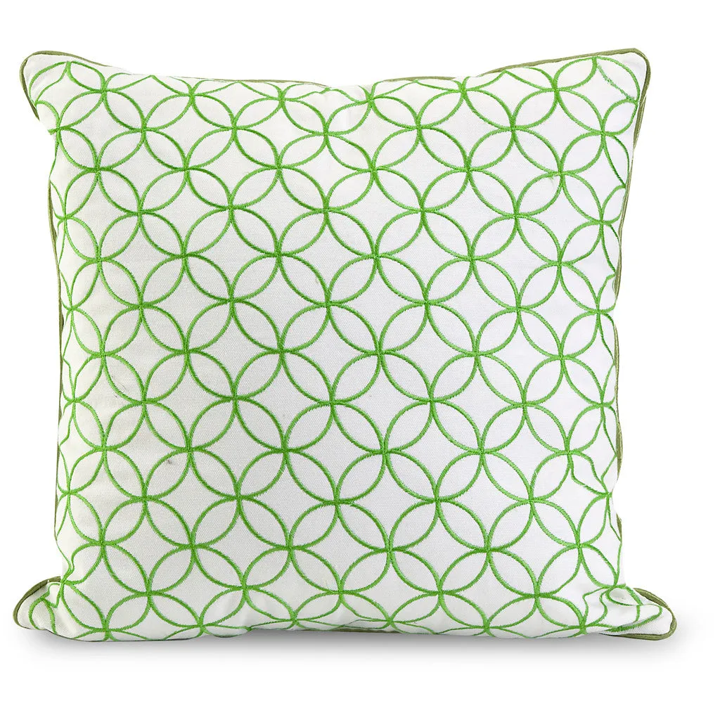 Eaton Green Embroidered Pillow