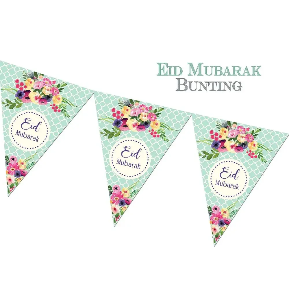 Eid Mubarak Bunting Kits (2 Metres, 10 Flags)