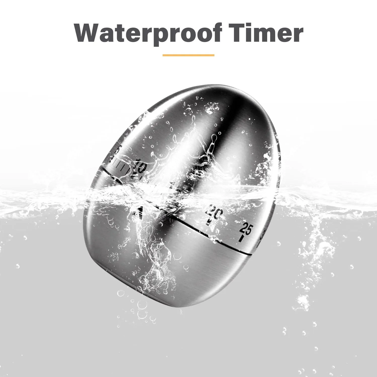 ELEGANT Kitchen Timer Egg Shaped Stainless Steel Cooking Timer Mechanical Rotating