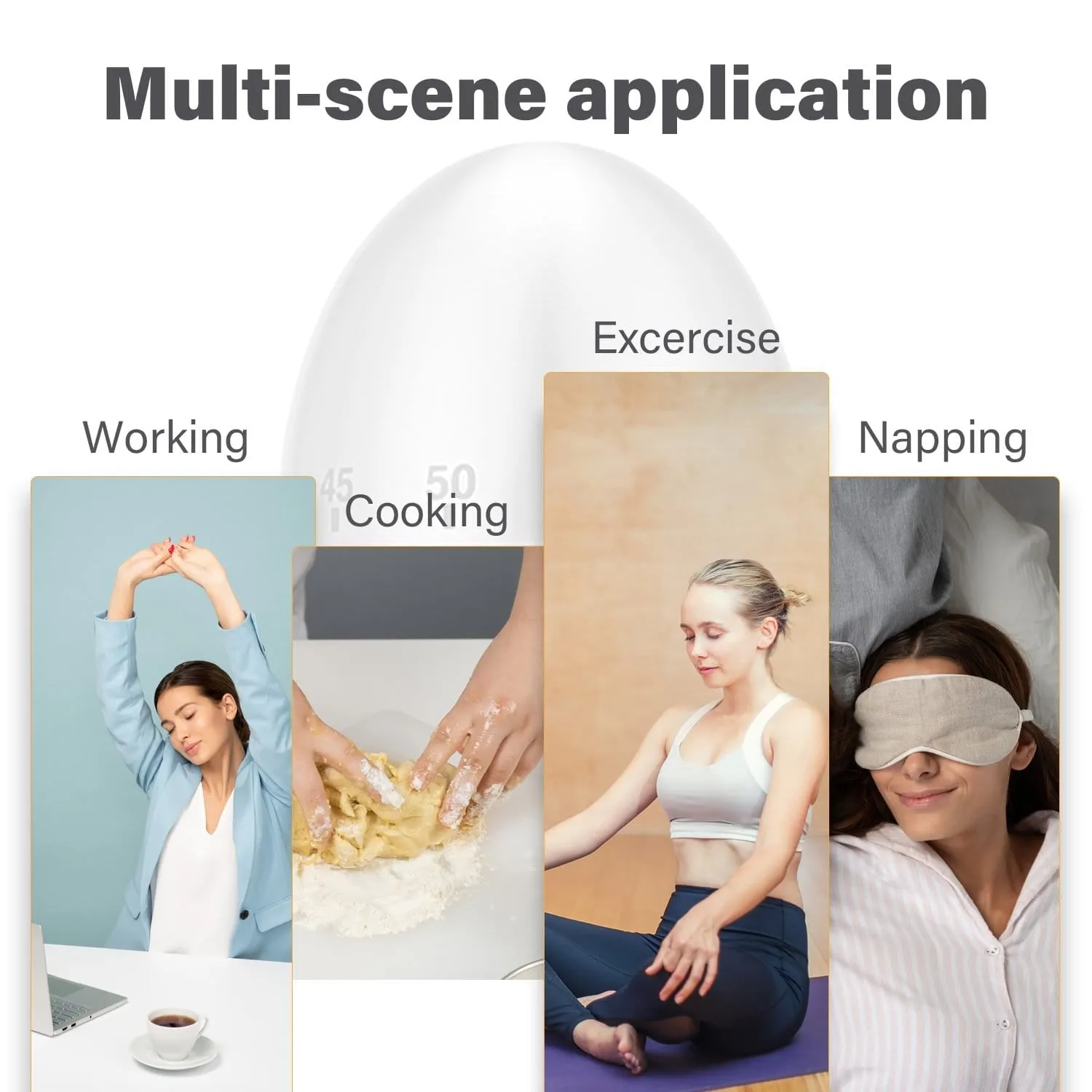 ELEGANT Kitchen Timer Egg Shaped Stainless Steel Cooking Timer Mechanical Rotating