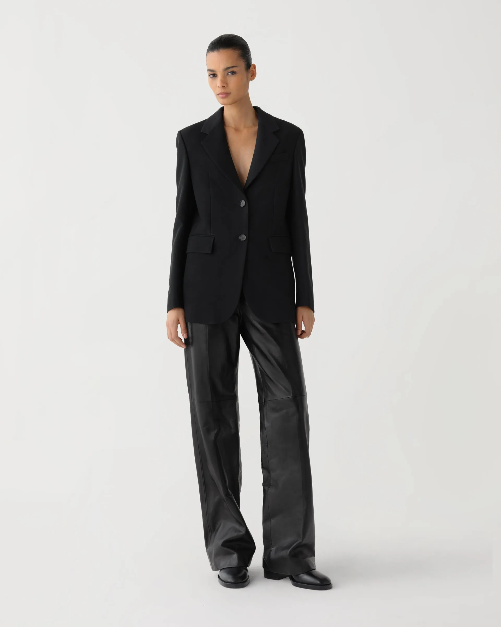 Enrico Jacket in Wool Viscose, Black