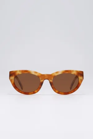 Fangyan | Cat-Eye Tortoiseshell Yellow Sunglasses