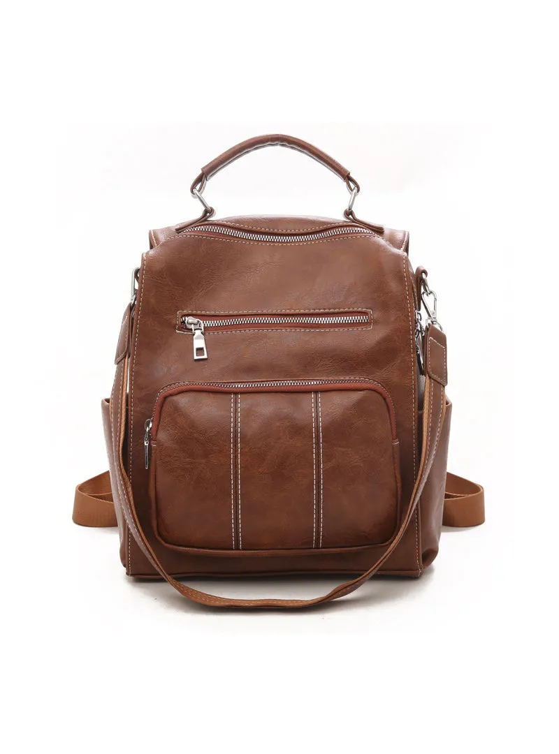 Fashion Retro Zipper Backpack