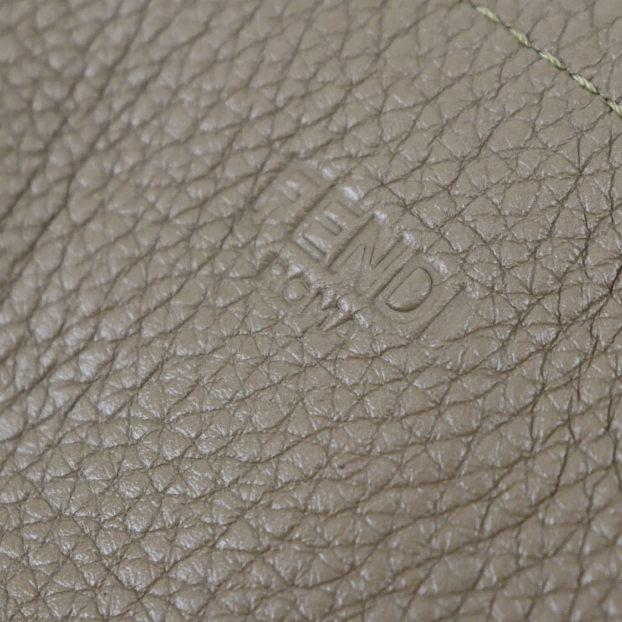 FENDI Tote Bag 7VA426 Leather Brown Series Shoulder Coffee Cup Pattern