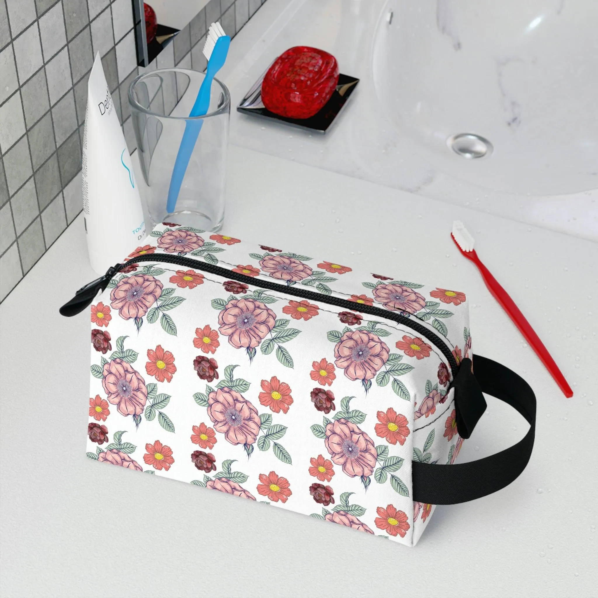 Floral Makeup Bag | flower makeup bag | Cosmetic Bag | Travel Bag | floral Toiletry Bag | cute makeup bag | makeup pouch | aesthetic makeup