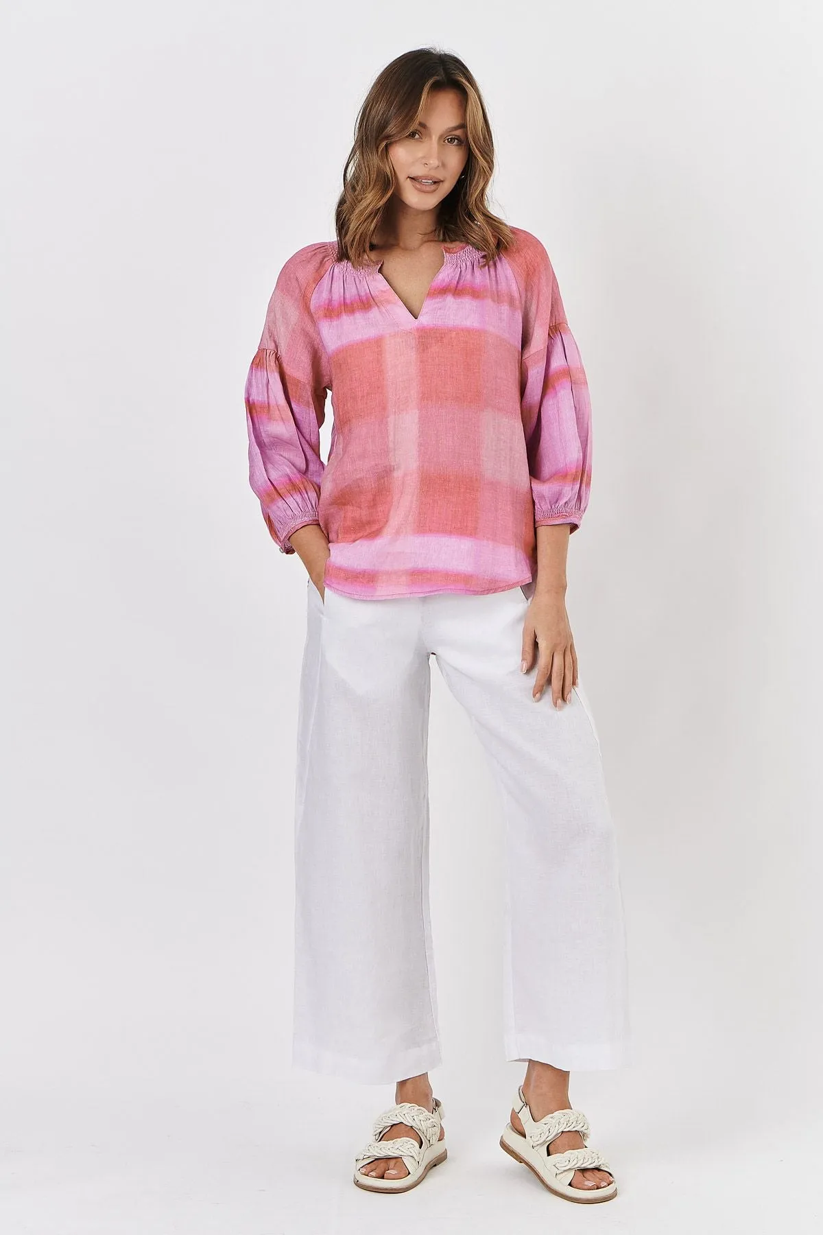GA412 Linen Top in Ombre