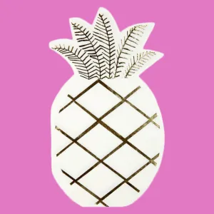 Gold Foil Pineapple Napkins Pack of 16