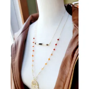 Gold Porcupine Quill Bar Necklace