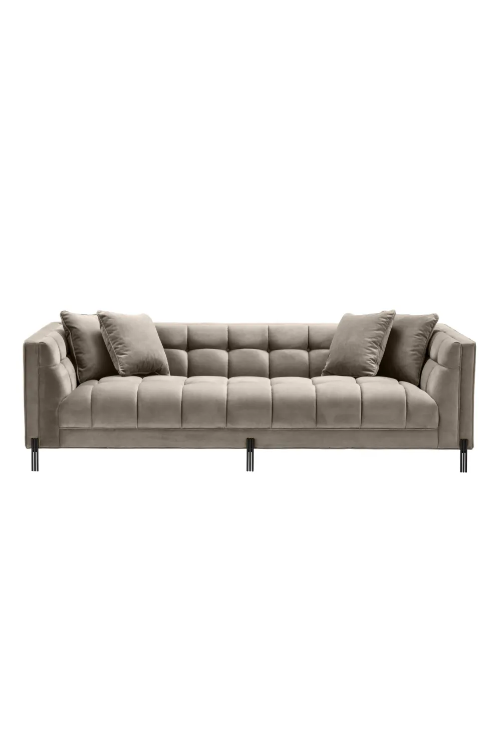 Greige Velvet Tufted Sofa | Eichholtz Sienna