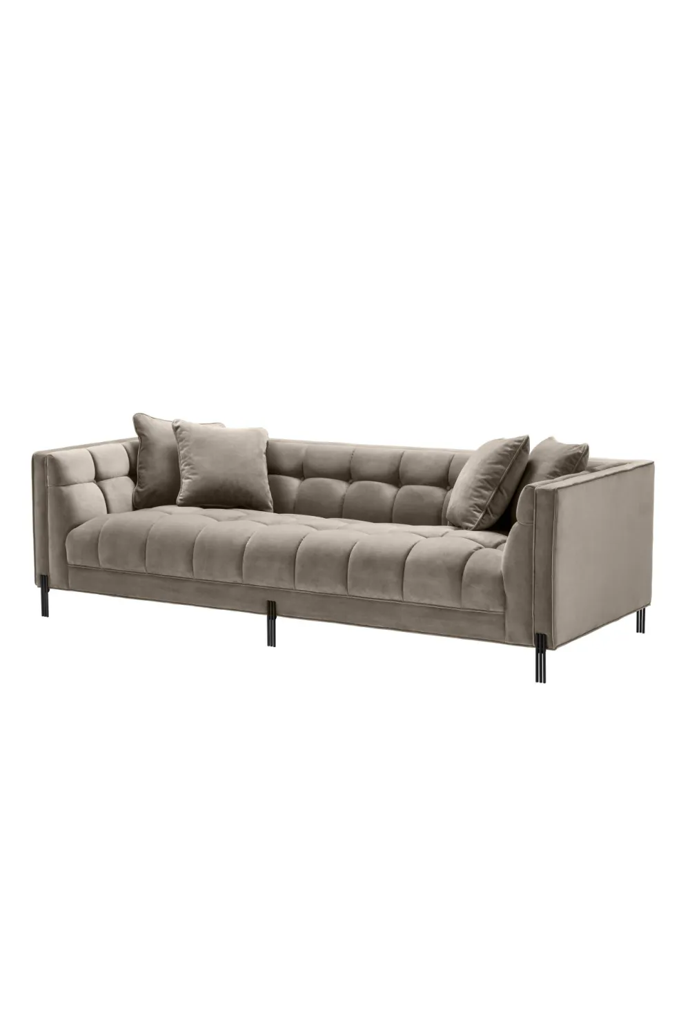 Greige Velvet Tufted Sofa | Eichholtz Sienna