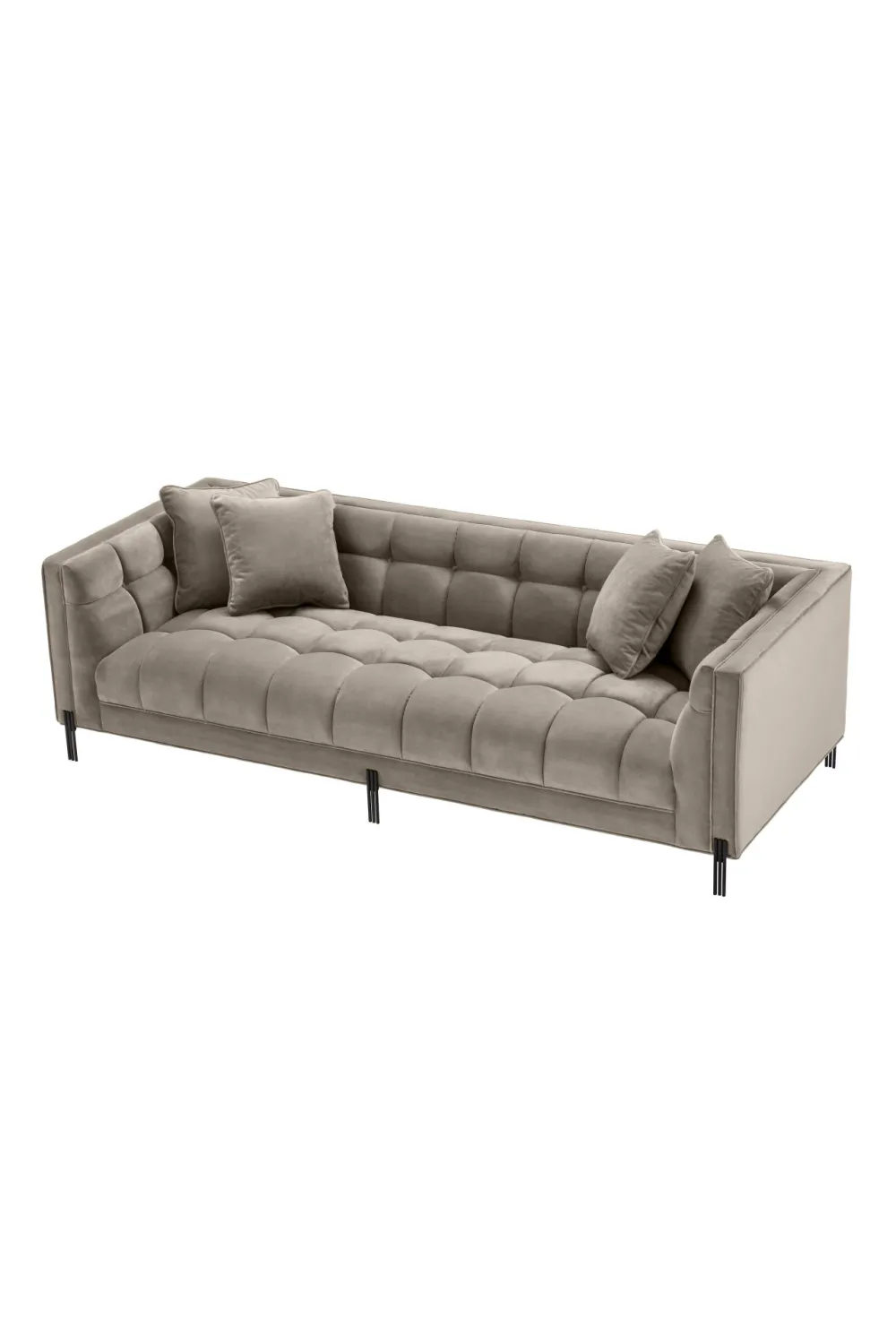 Greige Velvet Tufted Sofa | Eichholtz Sienna