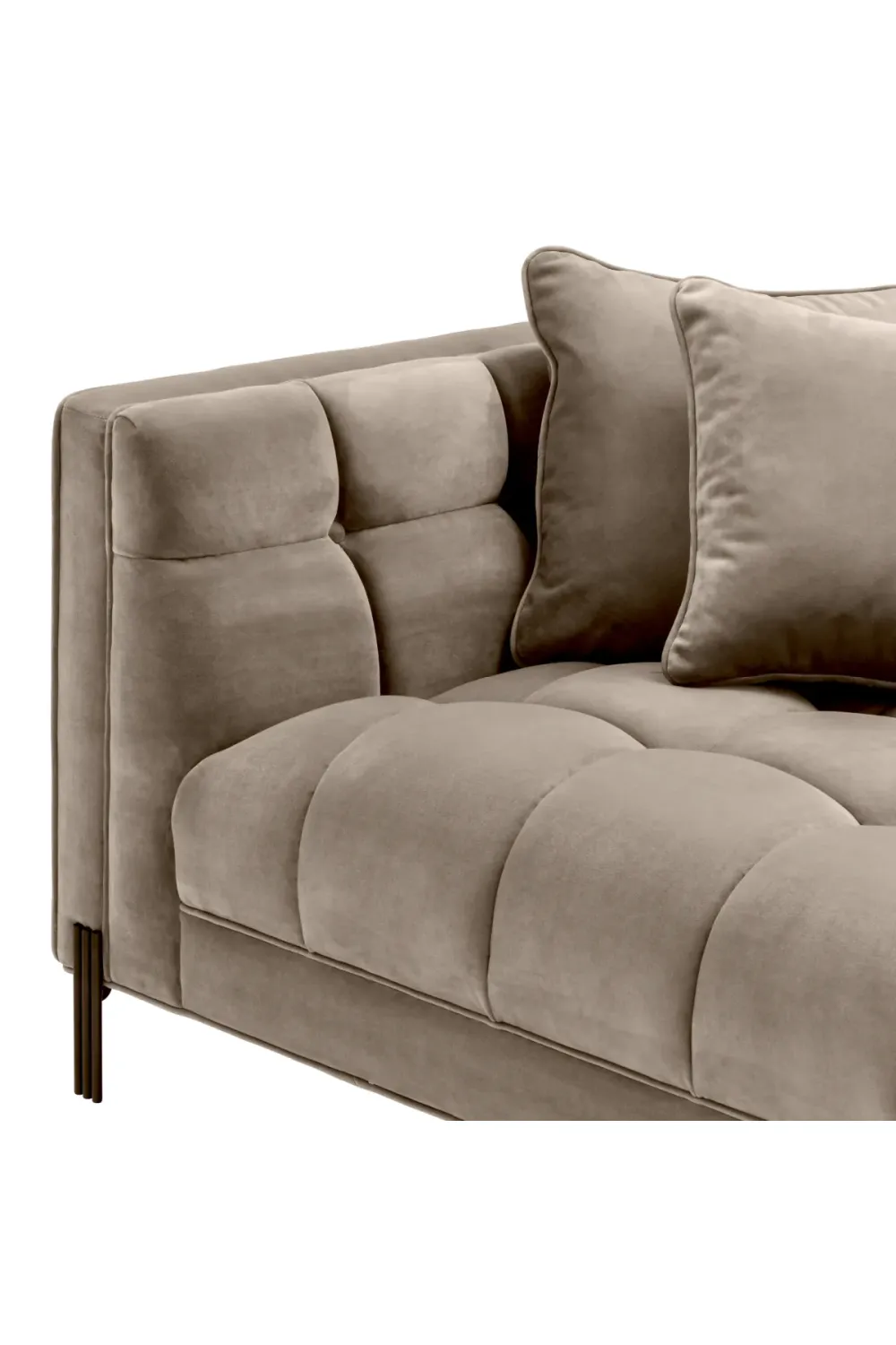 Greige Velvet Tufted Sofa | Eichholtz Sienna