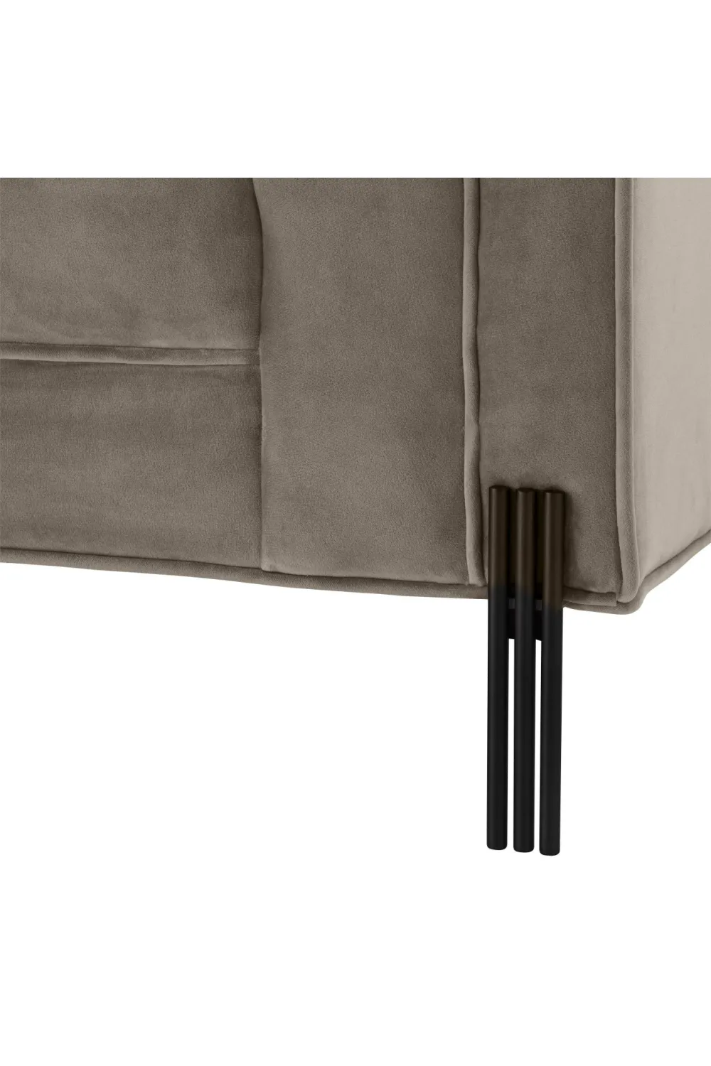 Greige Velvet Tufted Sofa | Eichholtz Sienna
