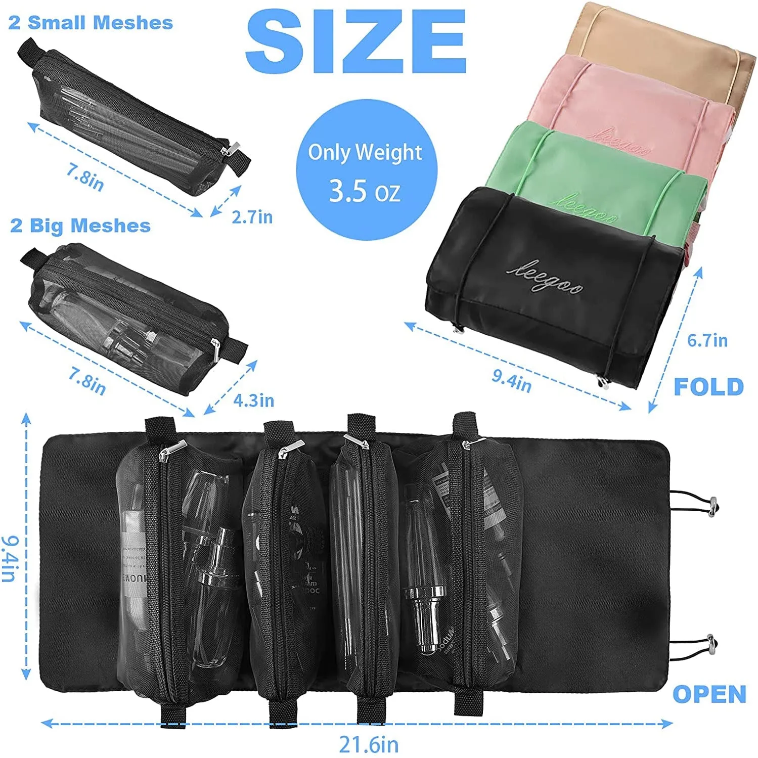 Hanging Roll-Up Makeup Bag