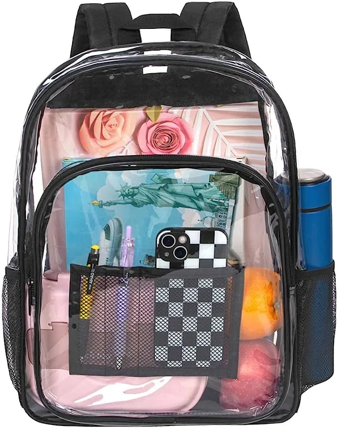 Heavy Duty Turquoise See Through Clear Trendy Backpack