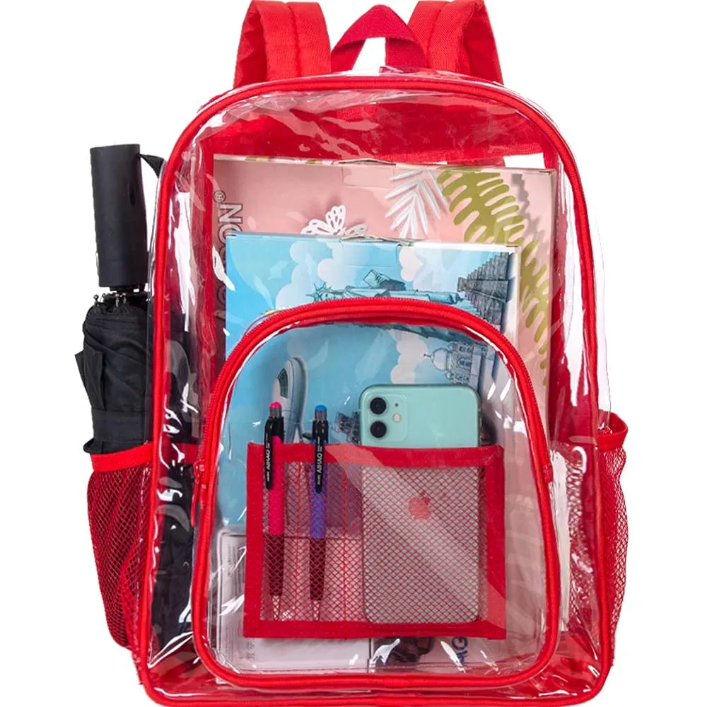 Heavy Duty Turquoise See Through Clear Trendy Backpack