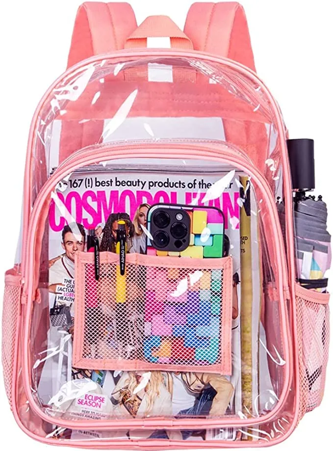 Heavy Duty Turquoise See Through Clear Trendy Backpack
