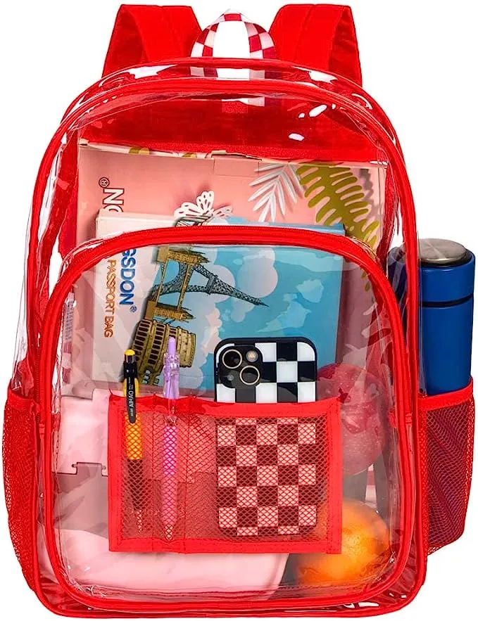 Heavy Duty Turquoise See Through Clear Trendy Backpack