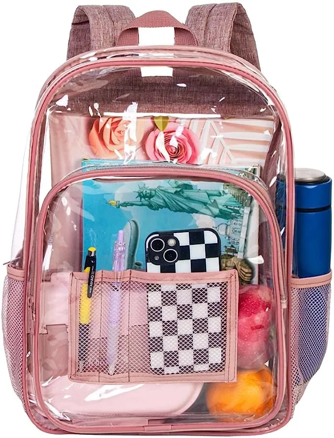 Heavy Duty Turquoise See Through Clear Trendy Backpack