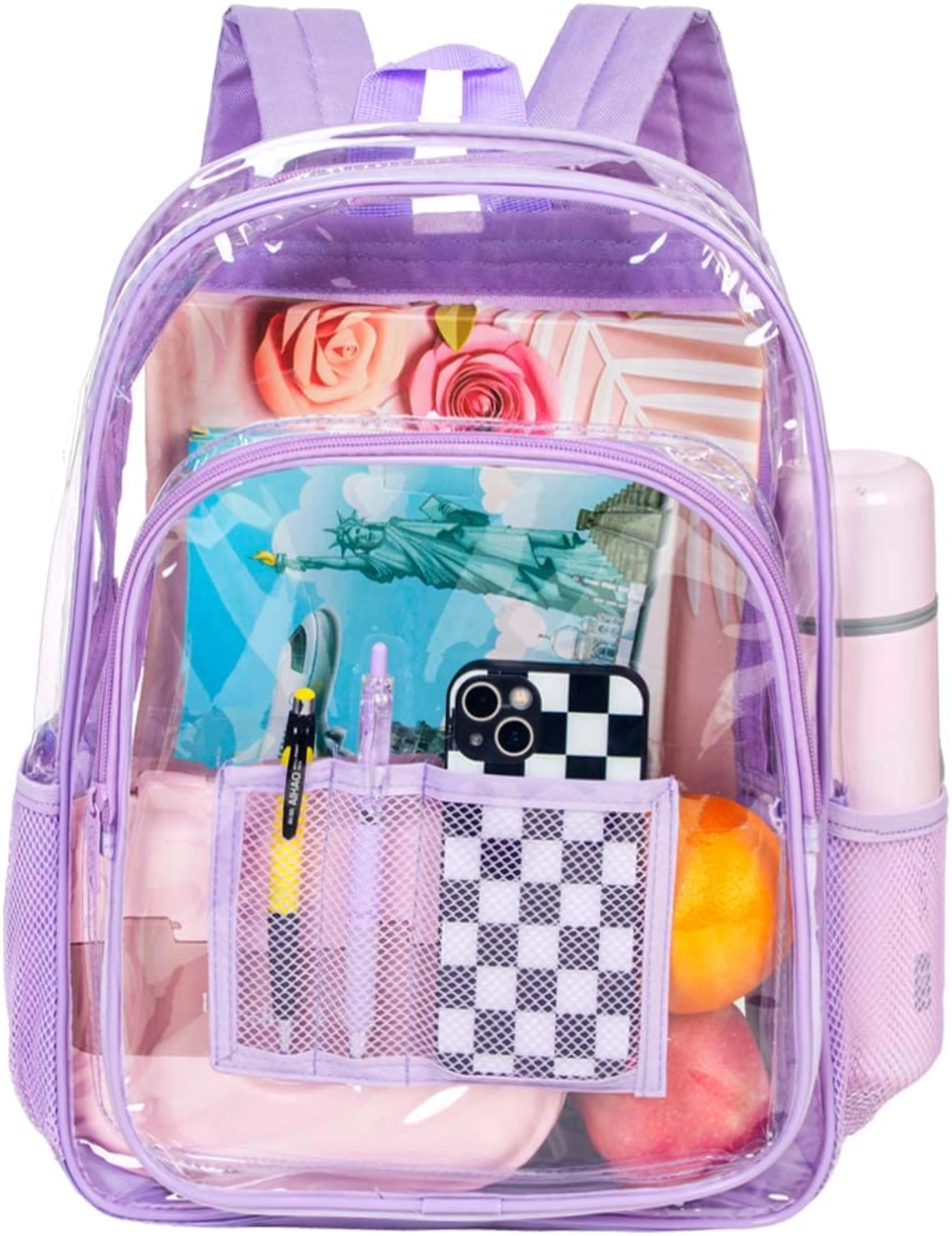 Heavy Duty Turquoise See Through Clear Trendy Backpack