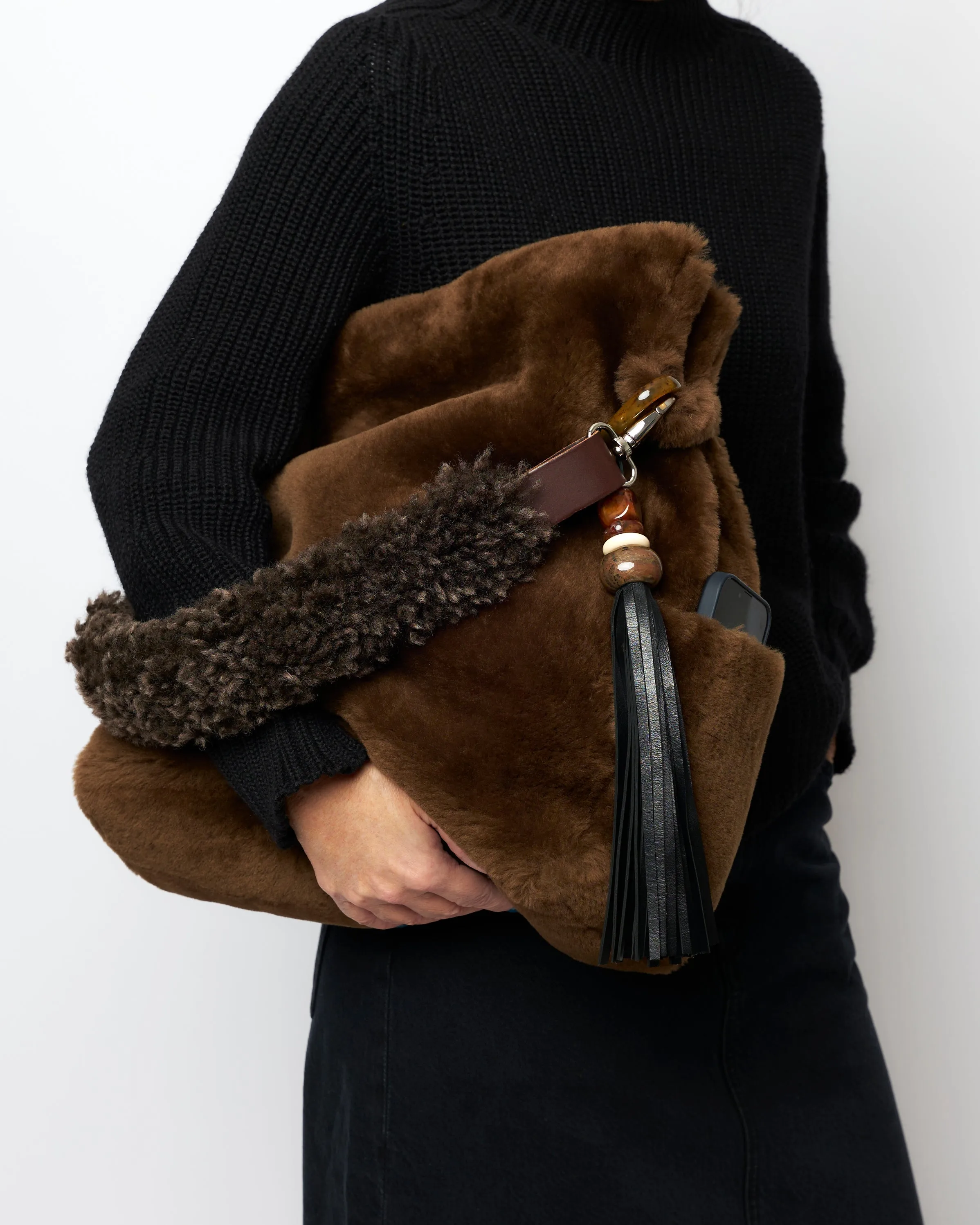 Hug Me XL Shopper - nugget with Curly Strap mocha