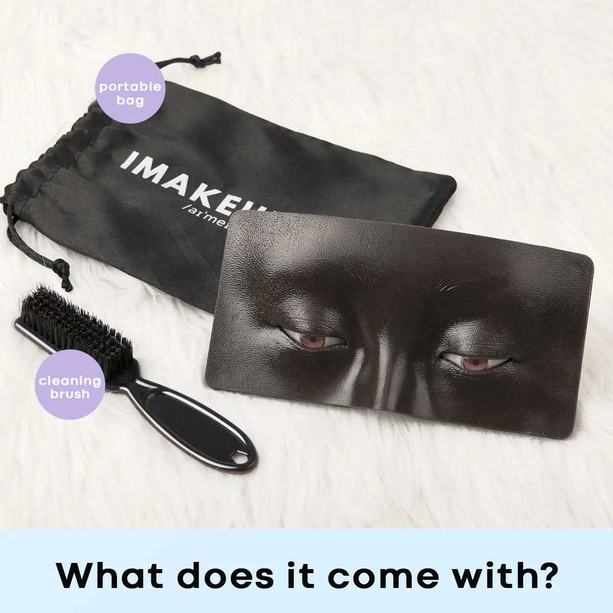 Imakeupnow - Makeup Practice Face Board #31 Black 4 - Brown Eyes
