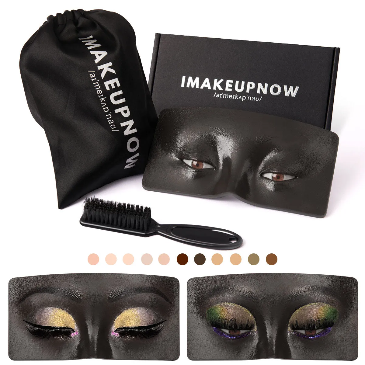Imakeupnow - Makeup Practice Face Board #31 Black 4 - Brown Eyes