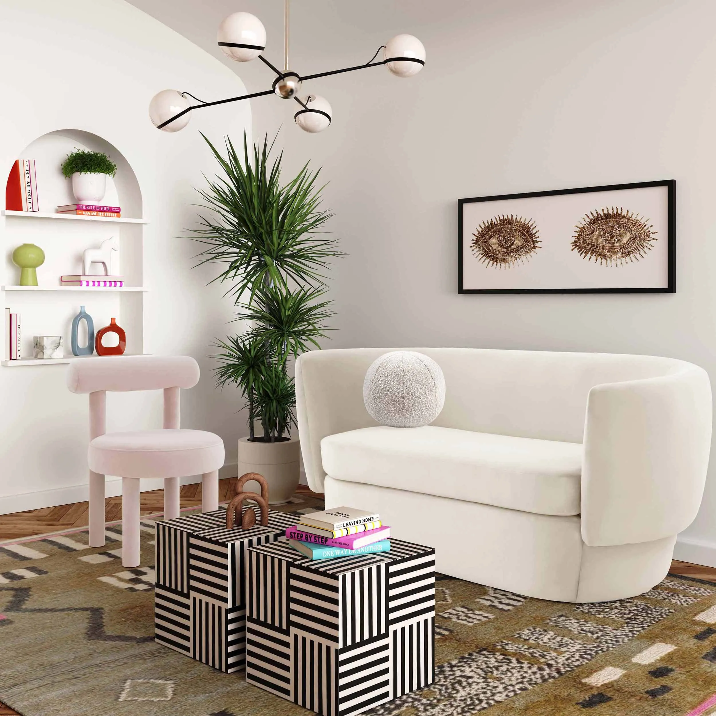 Isabella  Loveseat, Cream