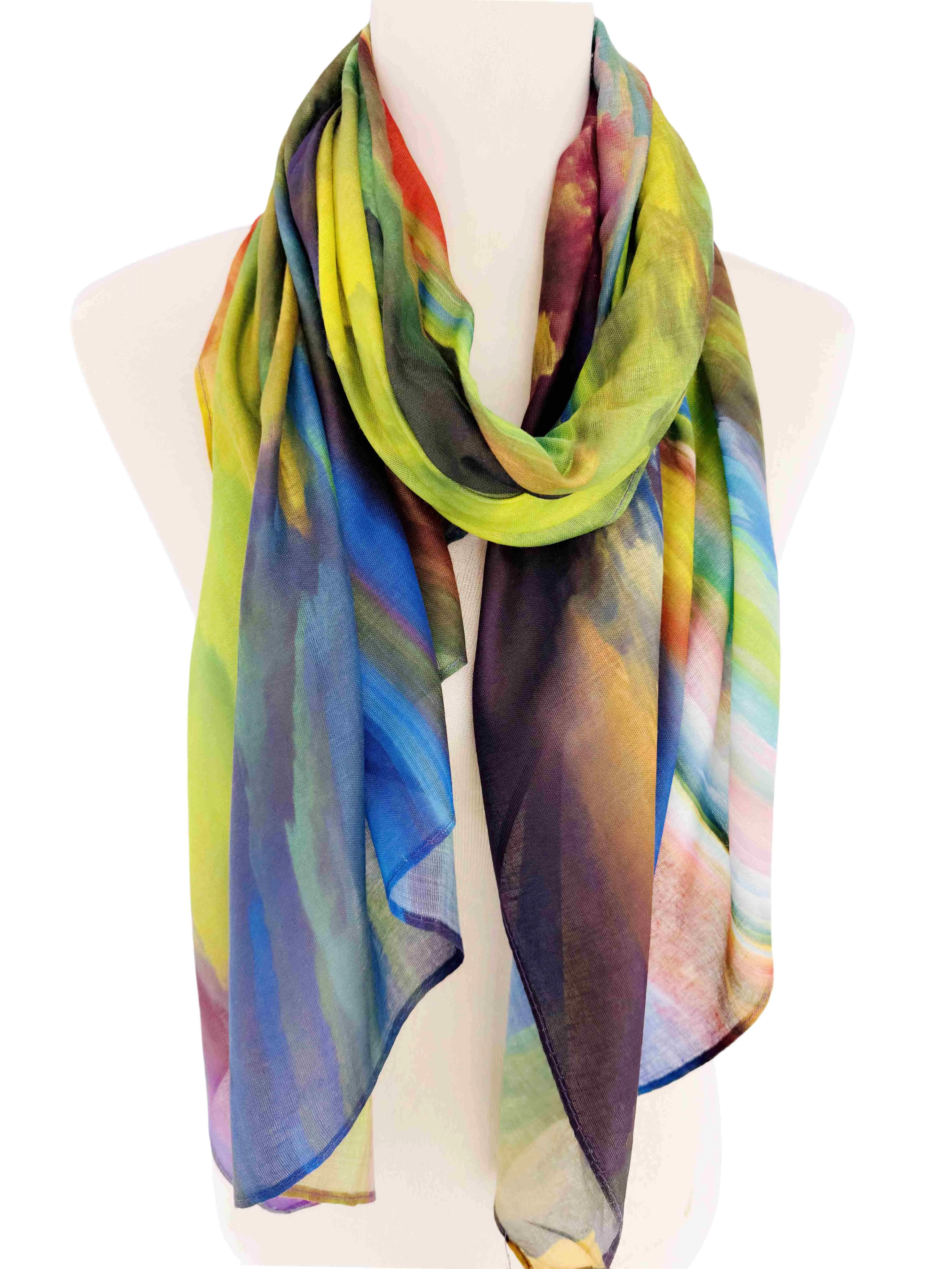 JC022856 Green-Multi Sea of Clouds Scarf