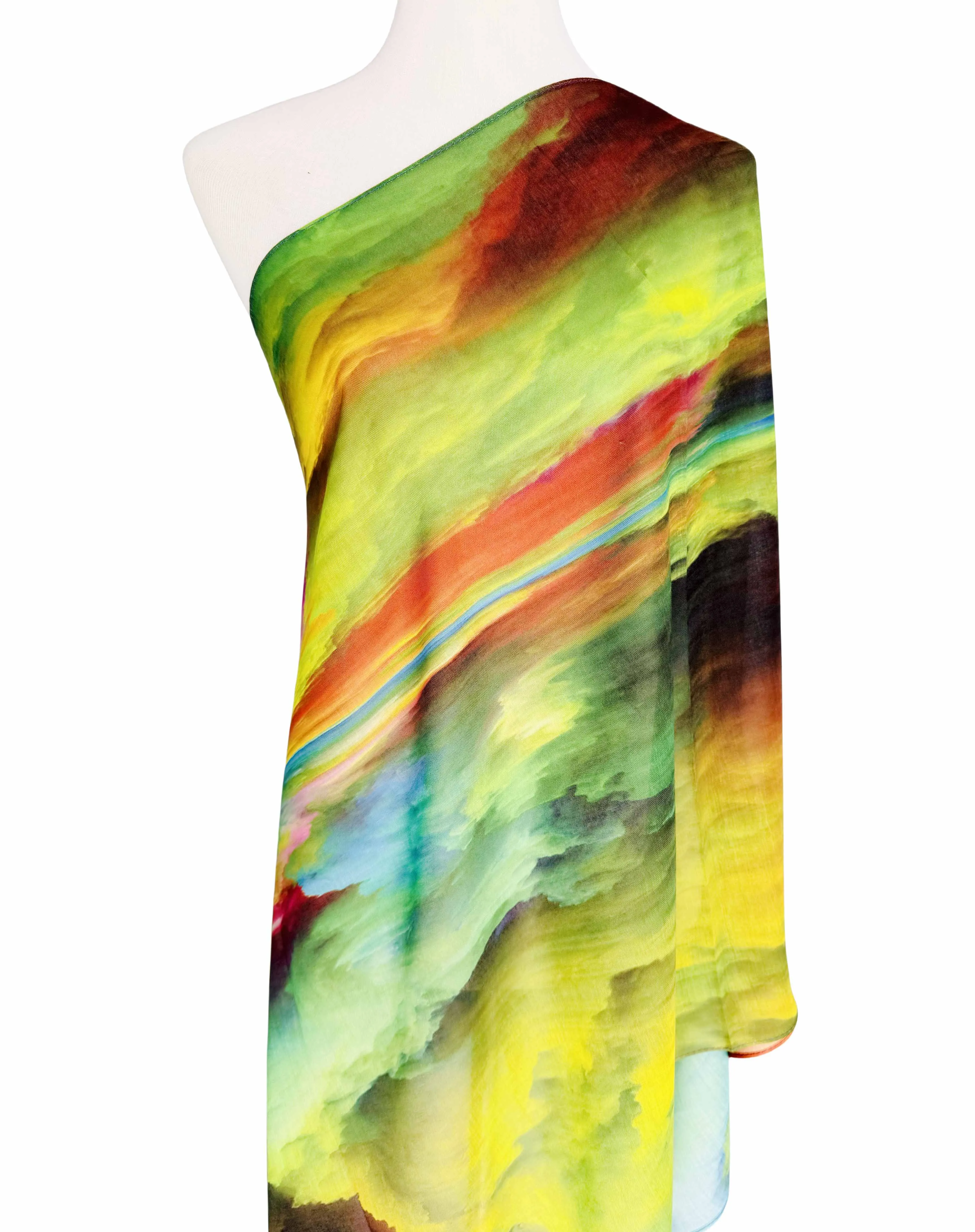JC022856 Green-Multi Sea of Clouds Scarf
