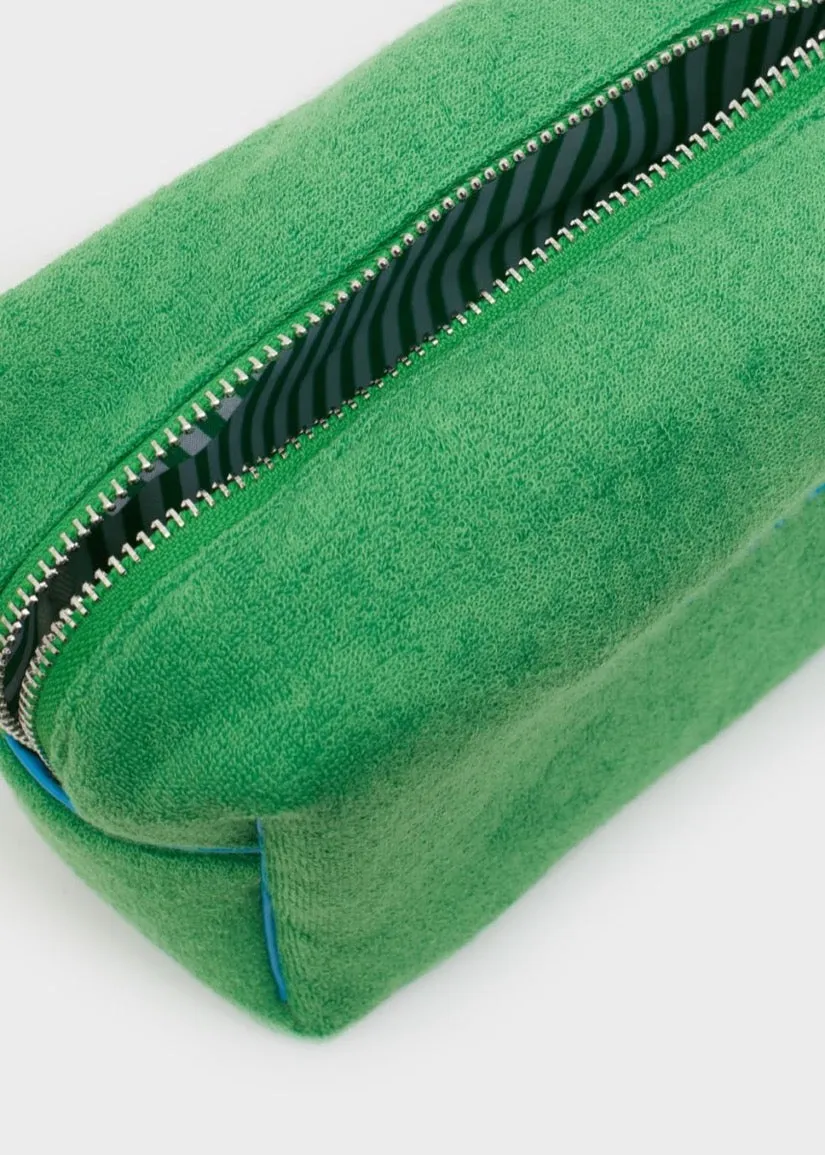 Josephine Terrycloth Wash Bag Green