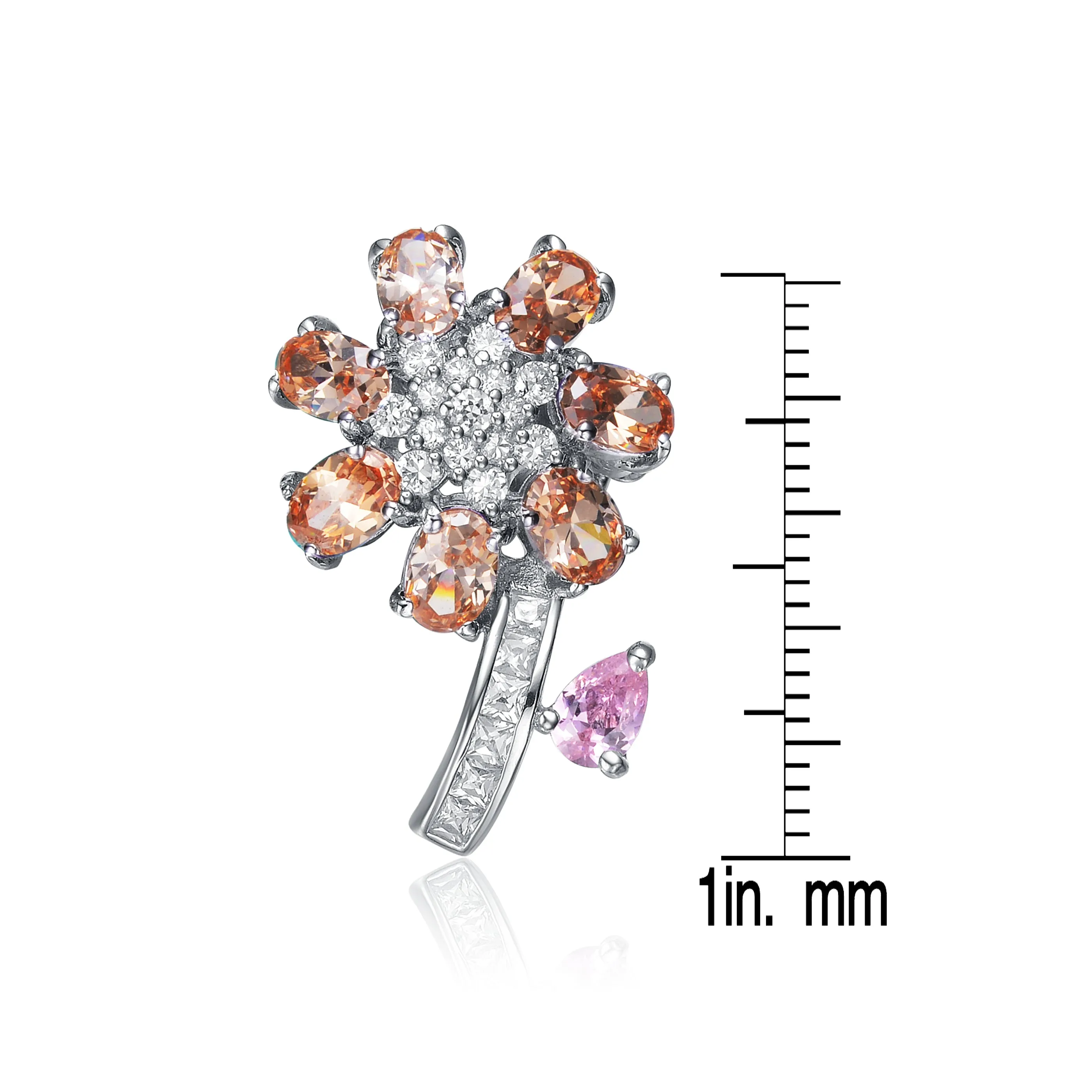 Juliette Violet And Pink Flower Pin