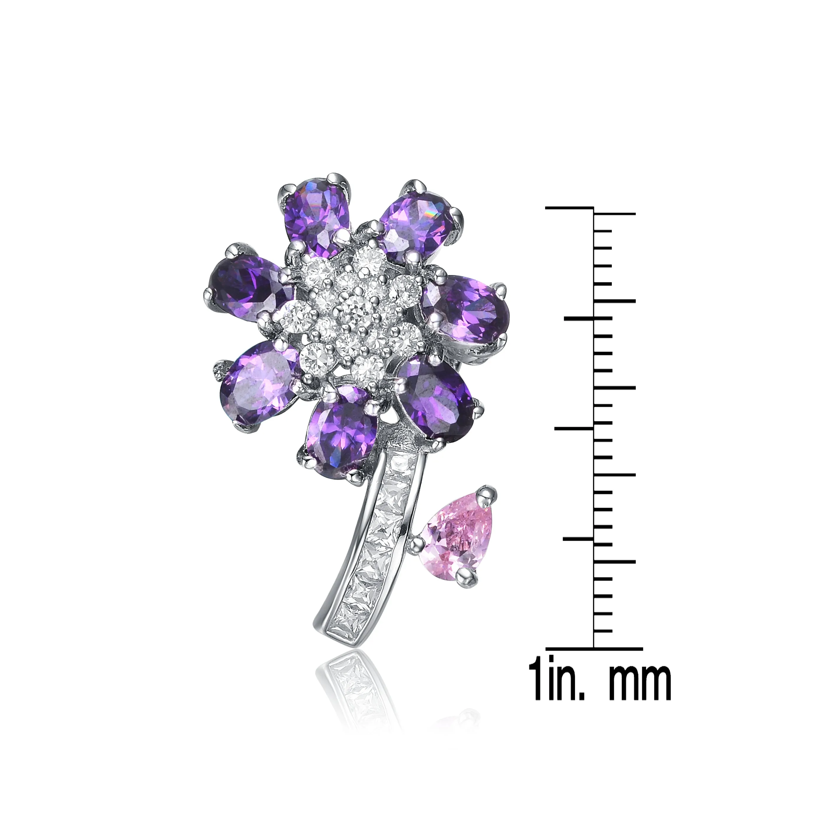 Juliette Violet And Pink Flower Pin