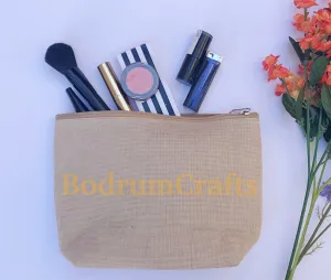 Jute Zipper Pouch Bags, Small Makeup Organization Bags